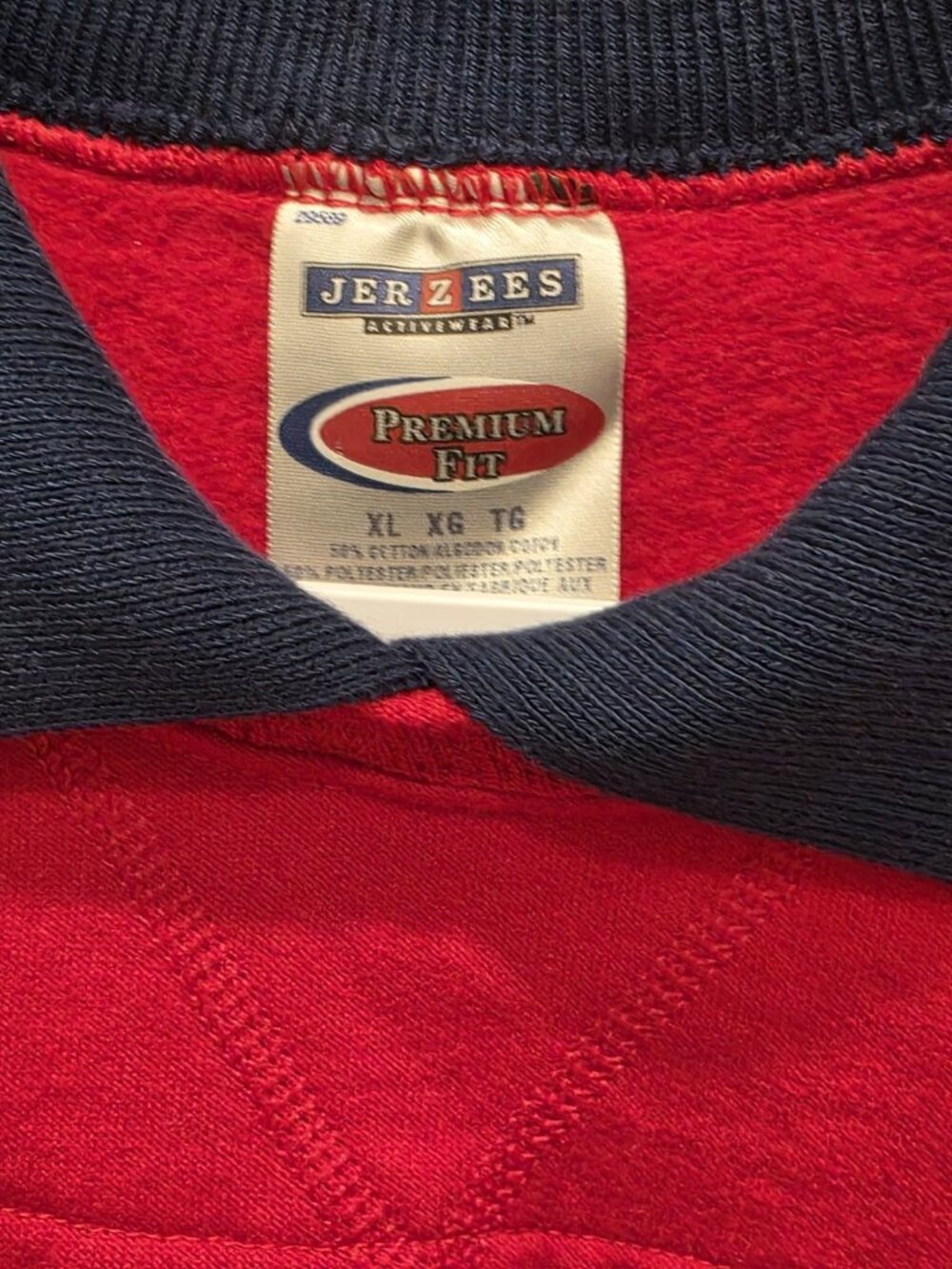 Vintage Jerzees USA Flag Sweatshirt Adult Large Red White Blue Patriotic - Picture 3 of 7
